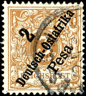 3206 2 Pesa Auf 3 Pf Hellocker Tadellos Gestempelt, Fotobefund Dr. Hartung: "einwandfrei", Mi. 500.-, Katalog: 6e O - Deutsch-Ostafrika