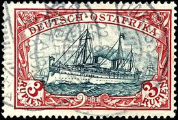 3217 3 Rupien Mit Vertauschtem Mittelstück Tadellos Gestempelt DARESSALAM 22.8.08, Fotoattest Dr. Hartung: "farbfrisch,  - Deutsch-Ostafrika