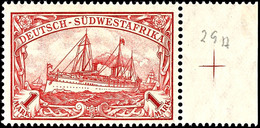 3252 1 M. Kaiseryacht Mit Rechtem Bogenrand, Friedensdruck, Tadellos Postfrisch, Vorfaltung Im Rand Ohne Belang,  Kabine - Deutsch-Südwestafrika