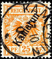 3285 25 Pfg Krone/Adler Mit Plattenfehler II, Tadellos Gestempelt "KAMERUN 17/10 00", Kabinett, Mi. 300.-, Katalog: 5II  - Kamerun