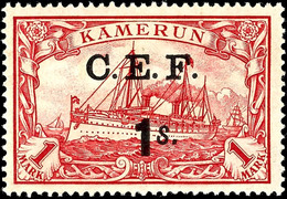 3294 1 S. Auf 1 Mark Kaiseryacht Mit Aufdruck "C.E.F.", Tadellos Ungebraucht, Auflage Nur 1.900 Stück, Gepr. Kilian BPP  - Kamerun