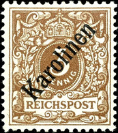 3304 3 Pfg. Mit Diagonalem Aufdruck, Ungebraucht, Tadellos, Signiert Und Fotoattest Bothe BPP, Mi. 750,-, Katalog: 1I * - Karolinen