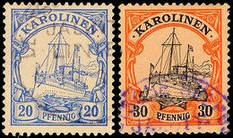 3325 DEUTSCHE-SEEPOST JALUIT-LINIE B Schwarz Auf 20 Pf. Bzw. Violett Auf 30 Pf. Kaiseryacht, Katalog: 8,10 O - Karolinen