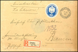 3340 1909, Eingeschriebene Postsache Nebst Vermerk "Formularbestellung P.A. Tsingtau" Mit Stempel "TSINGTAU KIAUTSCHOU A - Kiautschou