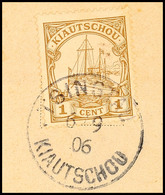 3346 TSINGTAU  6/9 06 (a Aptiert) Arge Type 10 B, Klar Auf Briefstück 1 C. Kaiseryacht, Katalog: 18 BS - Kiautschou