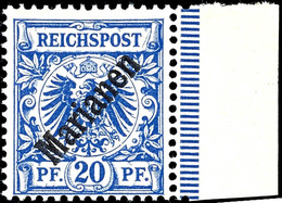 3350 20 Pfg Krone/Adler Mit Diagonalaufdruck "Marianen, Tadellos Postfrisch, Gepr. Steuer BPP, Mi. 700,-, Katalog: 4I ** - Mariana Islands