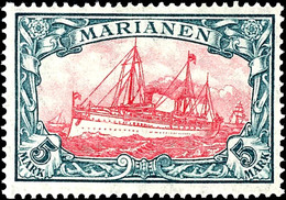 3354 5 Mark Kaiseryacht, 25 : 17 Zähnungslöcher, Tadellos Postfrisch, Mi. 250.-, Katalog: 21B ** - Mariana Islands