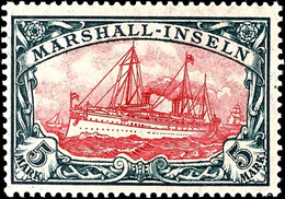 3356 5 Mark Kaiseryacht, 25 : 17 Zähnungslöcher, Rahmen Und Mittelstück Type I, Tadellos Postfrisch, Mi. 240.-, Katalog: - Marianen