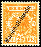 3360 25 Pfg  Berner Ausgabe, Restgummi, Befund Hartung "einwandfrei", Katalog: 5B OG - Marshall-Inseln