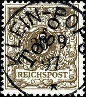 3385 3 Pfennig Krone/Adler Mit Aufdruck "Togo, Mittelbraun, Tadellos Und Ideal Zentrisch Gestempelt "KLEIN-POPO 30 9 97" - Togo