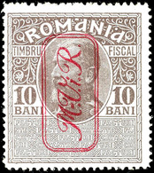 3468 10 Bani Graubraun Mit Senkrechtem Aufdruck, Tadellos Ungebraucht, Gepr. Hey BPP, Mi 140.-, Katalog: 6 * - Sonstige & Ohne Zuordnung