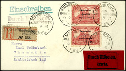 3482 1 Mark Deutsches Reich Mit Dreizeiligem Bdr.-Aufdruck "Commission / Interallee / Marienwerder" Als Waagerechtes Paa - Sonstige & Ohne Zuordnung