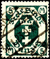 3547 5 Mark Stadtwappen Mit Liegendem Wasserzeichen, Zeitgerecht Gestempelt, Tadellos, Fotobefund Gruber BPP, Mi. 340.-, - Sonstige & Ohne Zuordnung