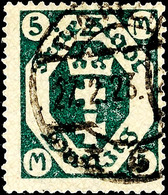 3548 5 Mark Mit Liegendem Wasserzeichen Tadellos Gestempelt, Gepr. Kniep BPP Und Infla, Mi. 340,-, Katalog: 108Y Oo - Sonstige & Ohne Zuordnung