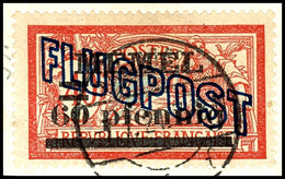 3674 60 Pfennig Auf 40 C. Bis 4 Mark Auf 2 Fr. Flugpost-Aufdruckausgabe, Kompletter Satz Zu 7 Werten, Tadellos Gestempel - Memelgebiet 1923