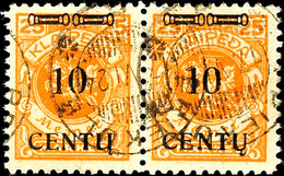 3682 10 C Auf 25 M Typenpaar AI/BI Tadellos Gestempelt, Gepr. Klein BPP, Mi. 300.-, Katalog: 169W2 O - Memelgebiet 1923
