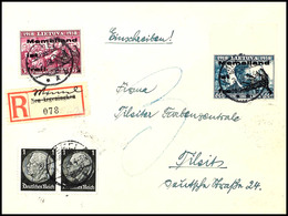 3700 15 - 60 C. Lokalausgabe Auf 3 Belegen Kpl., 2 Ansichtskarten, 15 C. Mit Rechtem Bogenrand Von Panemule Nach Tilsit  - Memelgebiet 1923