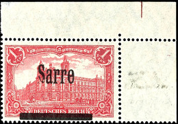 3749 1 M. Deutsches Reich Mit Aufdruck "Sarre" In Type I, Aufdruckfehler V "abgeschliffenes, Gespaltenes 'S' ", Mit Rech - Sonstige & Ohne Zuordnung