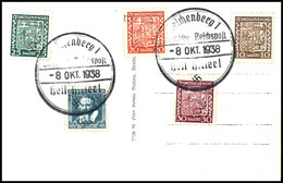 4029 10 - 30 H. Wappen Und 40 H. Comenius Auf Karte Mit Sonderstempel "REICHENBERG 1 8. OKT. 1938", Tadellos, Sehr Selte - Sonstige & Ohne Zuordnung