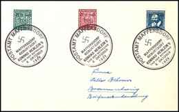 4046 25 Und 30 H. Wappen Und 40 H. Comenicus Auf Brief Mit Sonderstempel "MAFFERSDORF 8. OKTOBER 1938" Nach Braunschweig - Sonstige & Ohne Zuordnung