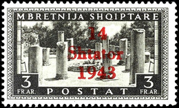 4068 1 Q. Bis 3 Fr., 1. Ausgabe 14 Werte Kpl. Postfrisch, Mi. 480,-, Katalog: 1/14 ** - Albanien