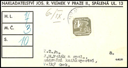 4080 1 K. Zeitungsmarke Mit Undeutlichem Tagesstempel "VELKY OSEK..." Auf Adressenträgerteil Für 10 Zeitungen Mit Komple - Böhmen Und Mähren