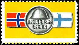 4098 1942, Feldpost-Vignette "Den Norske Legion", Einmal Postfrisch Und Einmal Mit Briefstempel-Entwertung, Pracht  BF - Dänemark