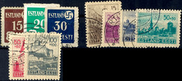 4099 15-30 Kop.  Und 15+15 - 100+100 Kop. Tadellos Gestempelt, Mi. 110,-, Katalog: 1x-3x,4-9 O - Estland