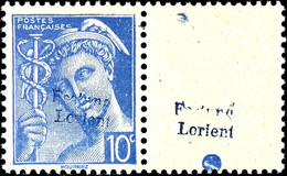 4175 50 Cent Freimarke Hellblau Mit Aufdruck "Festung Lorient" Und Rechts Anhängendem Ebenso überdrucktem Leerfeld, Tade - Sonstige & Ohne Zuordnung