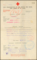 4238 1944, Britisches Rotes Kreuz- Suchformular Mit Verschiedenen Zensur-Kontrollstempeln, Etwas Wasserfleckig Und Gefal - Sonstige & Ohne Zuordnung