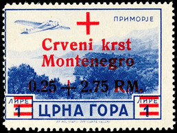 4332 0,25 + 2,75 RM Rotes Kreuz, "g In Montenegro Normalstehend", Tadellos Postfrisch, Gepr. Krischke BPP (doppelt Signi - Deutsche Bes.: Montenegro