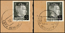 4360 60 Kop Auf 1 Pfg Hitler, Aufdruck Schwarz Und Aufdruck Schwarzviolett, Tadellos Gestempelt  "12.12.1941" Auf Briefs - Sonstige & Ohne Zuordnung