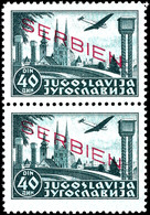 4388 Senkrechtes Paar Der Flugpostmarke über 40 Din. In Postfrischer Erhaltung Mit Der Abart "vergrößertes Markenformat  - Sonstige & Ohne Zuordnung