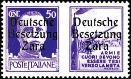 4535 50 Cent Violett, Artillerie, Aufdruck In Type IV, Tadellos Postfrisch, Fotokurzbefund Brunel VP (2015): "Die Erhalt - Deutsche Bes.: Zara