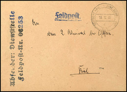 4570 1939, Feldpost-Dienstbrief Mit Marineschiffspost-Stpl. DEUTSCHE KRIEGSMARINE - SCHIFFSPOST Nr. 3 Vom 13.12.39 Sowie - Sonstige & Ohne Zuordnung