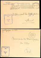 4588 1940, 3 Feldpost-Dienstbriefe Von Januar Bis Mai 1940  Mit Stpl. "Frei Durch Ablösung Reich" Und Handschriftlicher  - Sonstige & Ohne Zuordnung