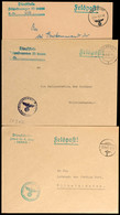 4614 1942, 3 Feldpost-Dienstbriefe Aus Dem Zeitraum 24.3. Bis 2.7.42 Mit Brief-Stpl.(2) Und Dienst-Stpl. Feldpost-Nr. M  - Sonstige & Ohne Zuordnung