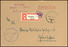 4620 1942, Feldpost-Einschreiben Mit Norm-Stpl. Vom 23.11.42 Und K-Nr. 453 (= Zweigfeldpostamt 279 In La Rochelle) Im St - Sonstige & Ohne Zuordnung