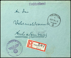 4805 1943, Feldpost-R-Brief Mit Norm-Stpl. "a 698 28.4.43" Und Feldpost-R-Zettel Mit K-Nr. 697(= Feldpostamt 33 In Tunis - Sonstige & Ohne Zuordnung