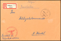 4810 1943, Feldpost-R-Brief Mit Norm-Stpl. "g 420 17.3.43" Und Feldpost-R-Zettel Mit K-Nr. 420 (= Feldpostamt 639 In Tun - Sonstige & Ohne Zuordnung