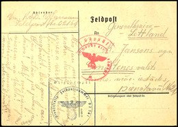 4839 Letten In Der Wehrmacht: 1943, Feldpostkarte Mit Absendervermerk Und Briefstempel Mit Feldpostnummer "02131" (= RAD - Other & Unclassified