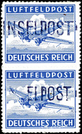 4871 Insel Leros, Zulassungsmarke Durchstochen, Schwarzblauvioletten Rollen-Handstempel-Aufdruck "Inselpost", Senkrechte - Sonstige & Ohne Zuordnung