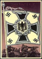 4898 1942 (ca.), Farbige Karte "Die Siegreichen Fahnen Und Standarten Der Deutschen Wehrmacht - Karte 6" Mit Abbildung D - Sonstige & Ohne Zuordnung