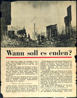 4902 1944, "Wann Soll Es Enden", Alliiertes Propaganda - Flugblatt Im Format DIN A4 Mit Entsprechendem Text Und Bild. Au - Other & Unclassified