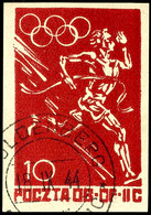 4953 1944, "Olympisches Jahr", 10 F. Rot, Tadellos Gestempelt, Auflage 17.580 Stück, Gepr. Mikulski, Katalog: 40 O - Other & Unclassified