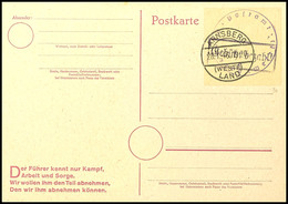4973 Ganzsachenkarte 6 Pfg Mit "Gebühr Bezahlt"-Handstempelaufdruck, Sauber Gestempelt "ARNSBERG 28.1.46", Mi. 250.-, Ka - Arnsberg