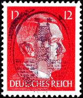 5053 12 Pfg Hitler Mit Versuchsaufdruck Wappen Im Doppeloval, Postfrisch, Oben Ein Zahn Leicht Verkürzt, Sonst Gut Gezäh - Glauchau