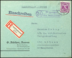 5093 Amelinghausen, 30 Pfg Einschreibezettel Mit Gebührenfunktion Sowie 12 Pfg AM-Post Auf R-Brief Von LÜNEBURG 12.9.45  - Sonstige & Ohne Zuordnung