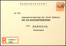 5099 Hamburg 11, 30 Pfg Einschreibezettel Mit Gebührenfunktion Sowie 8 Pfg AM-Post Auf Orts-R-Brief Von HAMBURG 1g 21.9. - Sonstige & Ohne Zuordnung