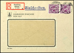 5111 Hamburg-Altona 1, 30 Pfg Einschreibezettel Mit Gebührenfunktion Sowie Senkrechtes Paar 12 Pfg AM-Post Auf R-Fenster - Sonstige & Ohne Zuordnung